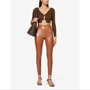 Commando Faux Leather Leggings Womens Medium Pants Cocoa Brown camel B20